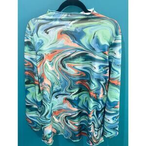 SHEIN 2XL Blue Multicolored Long-sleeve Shirt